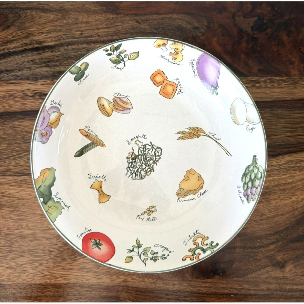 Furio Indonesia 8.25"×1.75" Pasta Bowls PASTA INGREDIENTS H082/26 Set of 2